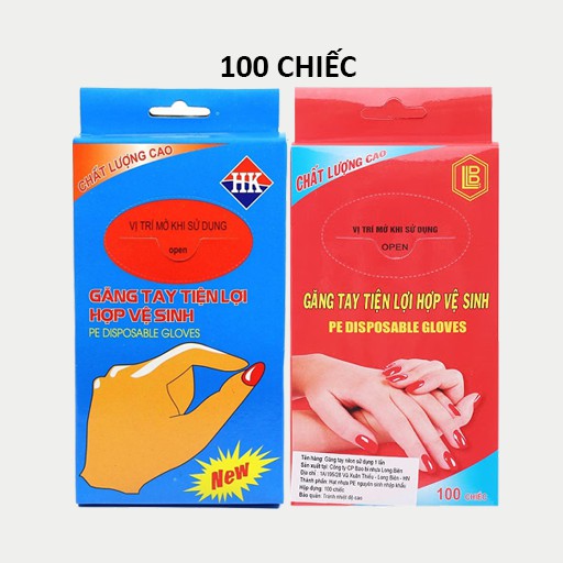 Hộp 100 găng tay nilon dùng 1 lần