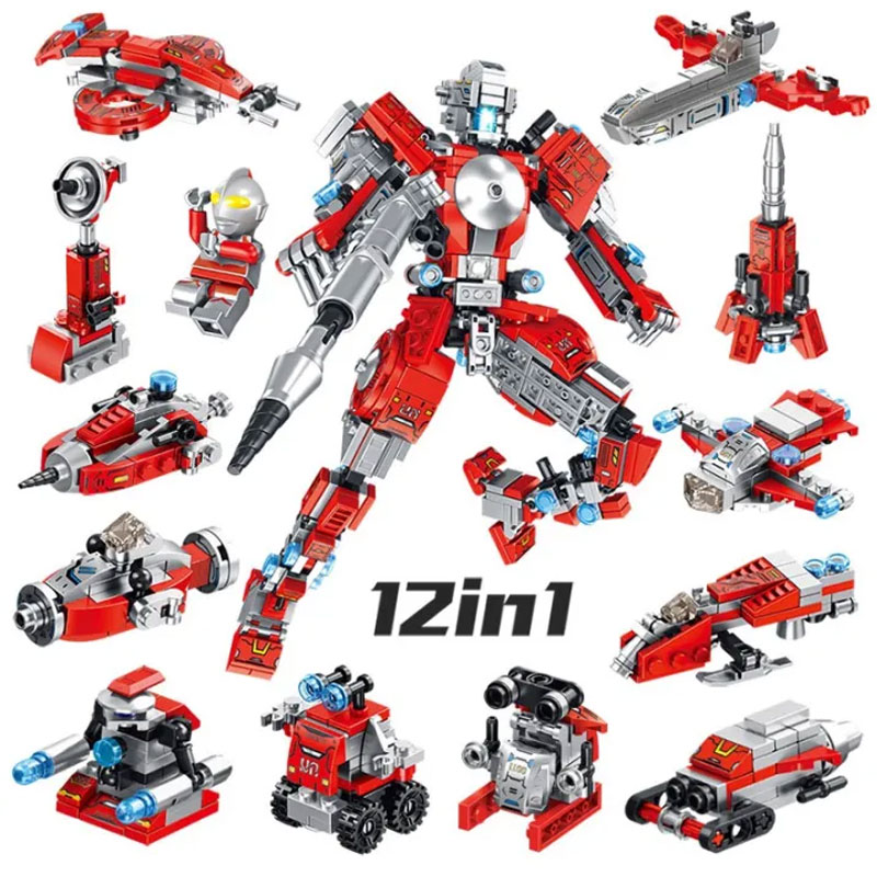 Đồ chơi lắp ráp trẻ em bằng nhựa ABS an toàn -Robot biến hình Chiến Binh Sura 553 Chi tiết