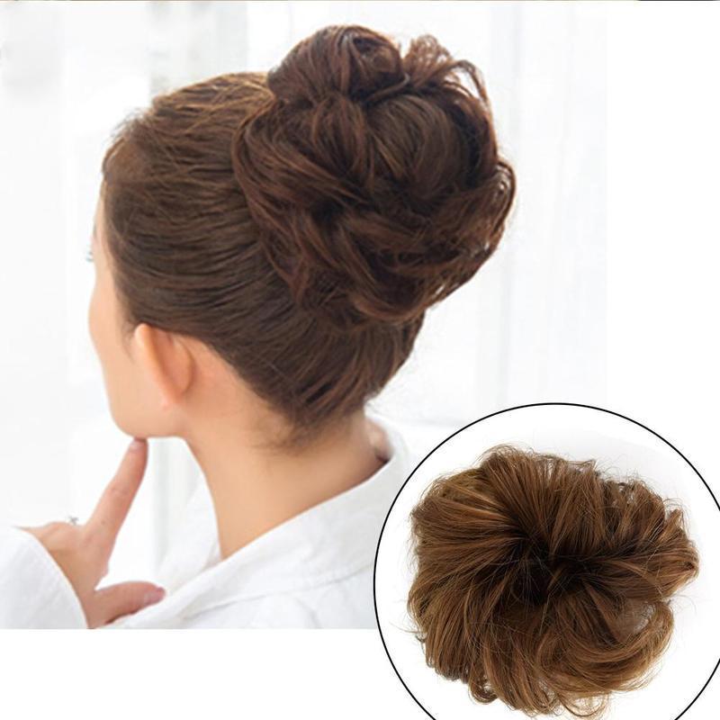 Easy To Wear Real Thick Curly Messy Bun Hair Piece Scrunchie Hair