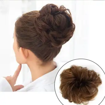 Easy To Wear Real Thick Curly Messy Bun Hair Piece Scrunchie Hair
