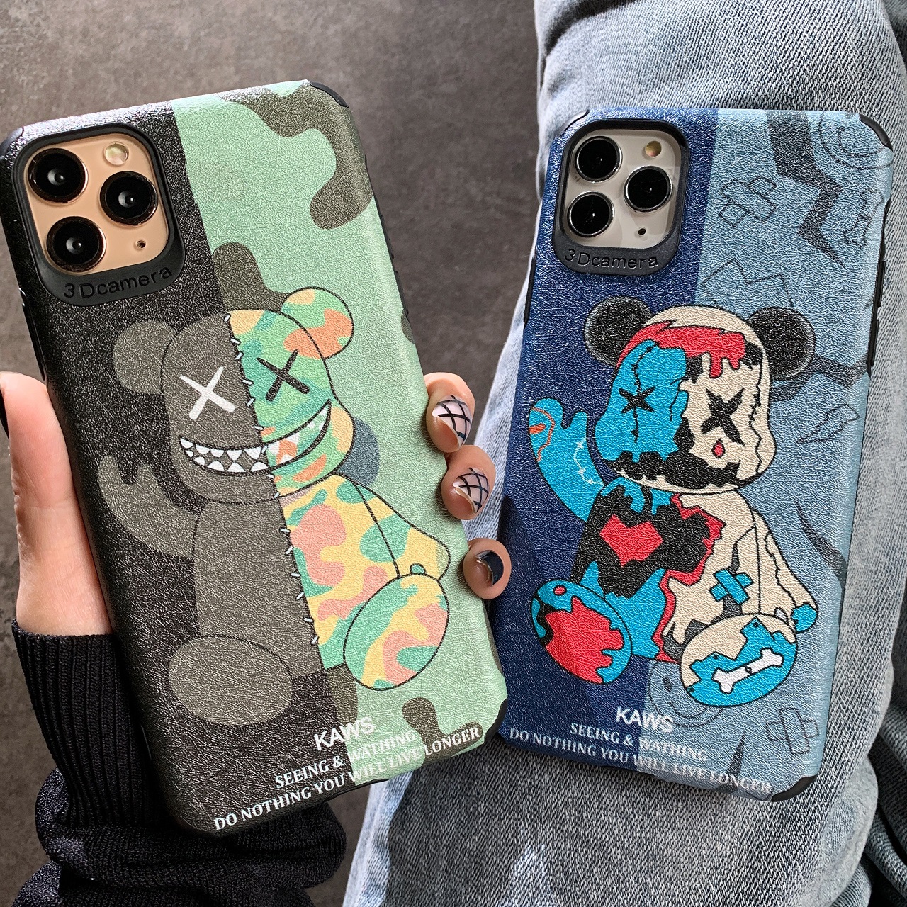 Ốp Lưng Da IMD Bape Kaws