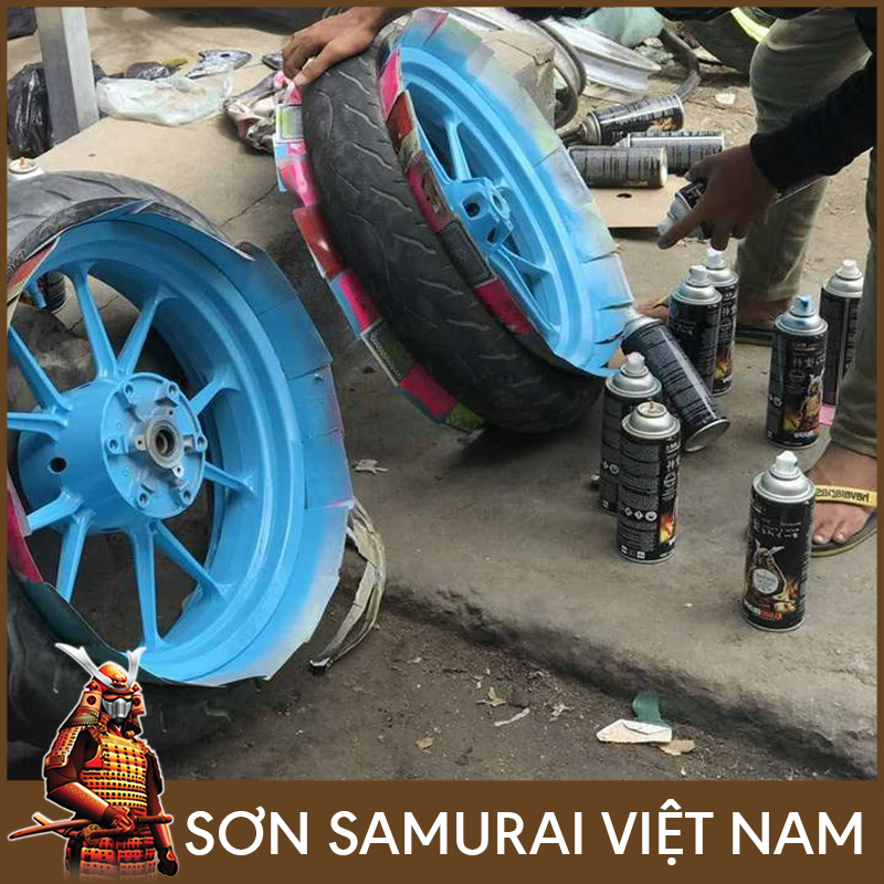 Sơn samurai  màu xanh da trời - Chai sơn 312 sơn xịt samurai