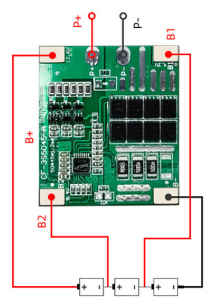 Mạch bảo vệ pin 12V3S 3,7V-4,2V 25A