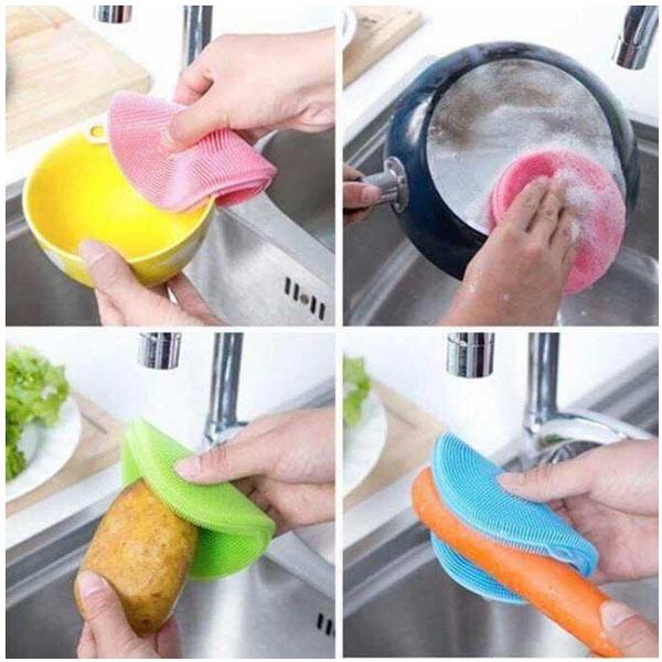 [HCM]Combo 2 miếng rửa chén bát silicon siêu sạch