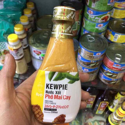 CÁC LOẠI SỐT CHẤM PHÔ MAI SỢI HIỆU kewpie CHAI 210ML