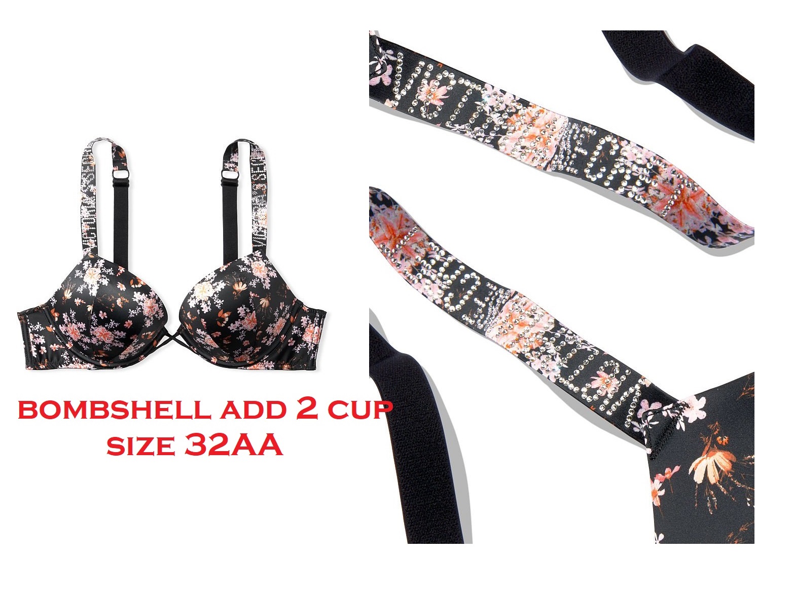 Áo ngực Victoria's secret bombshell add 2 cup - size 32aa