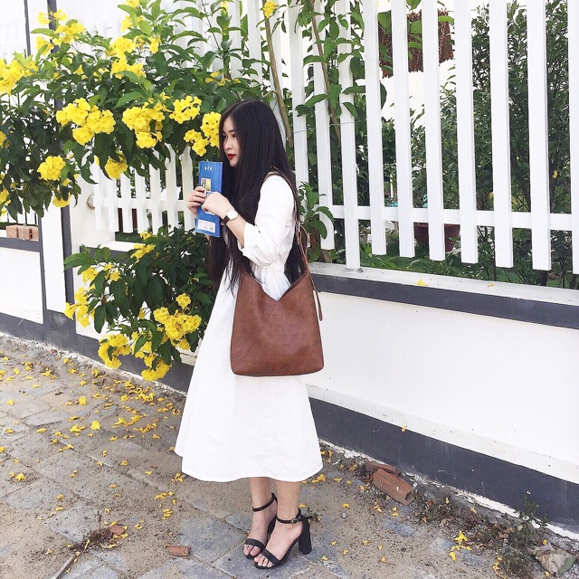 (Oldschoolcloth)TÚI DA XẺ CHÉO MIỆNG (có sẵn)