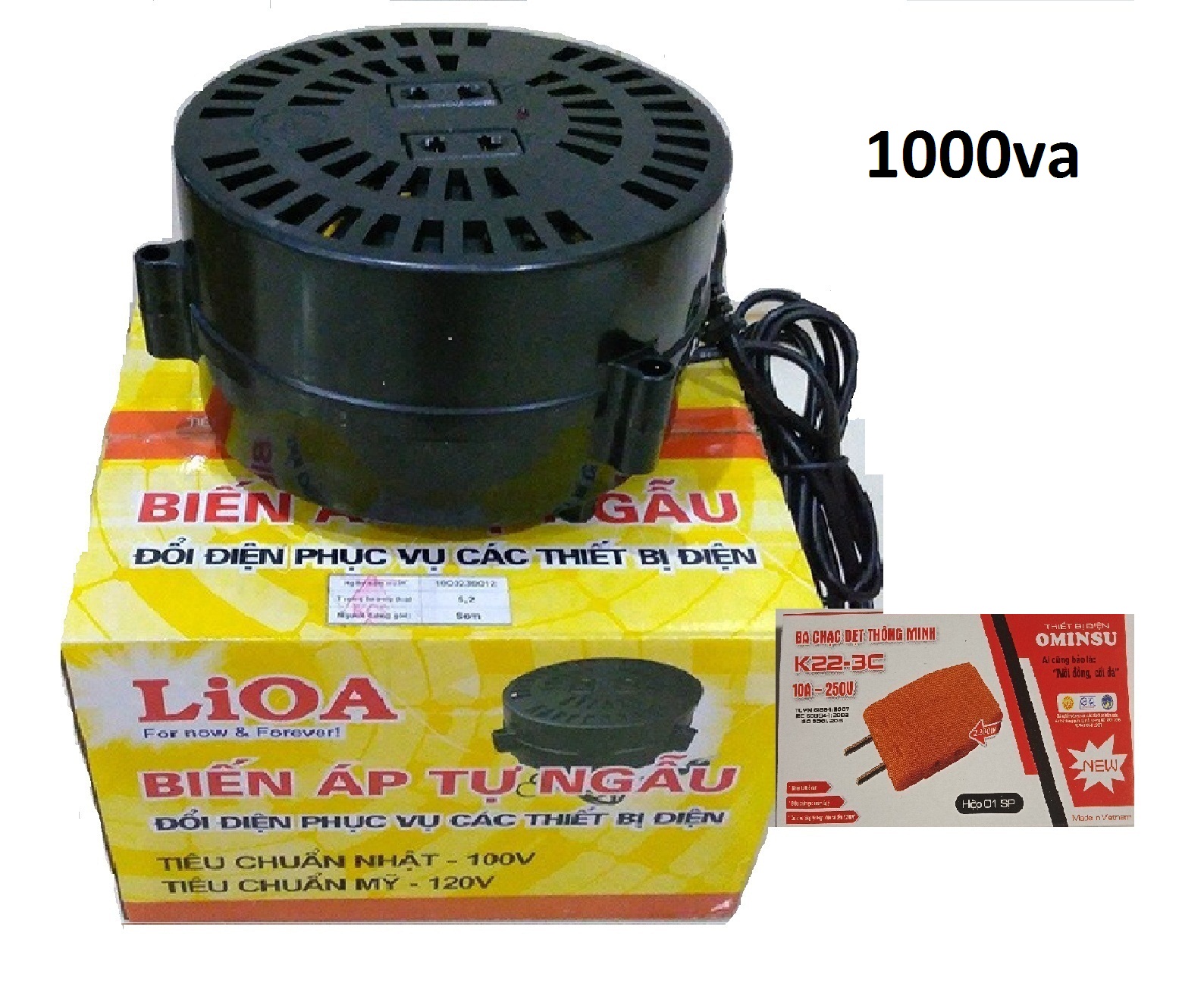 Bộ đổi nguồn ,biến áp đổi nguồn hạ áp 220v sang 100v lioa 1000va