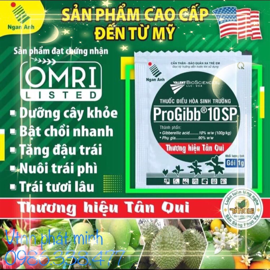 Phân bón lá PROGIBB 10SP GA3 MỸ  Gói 1g