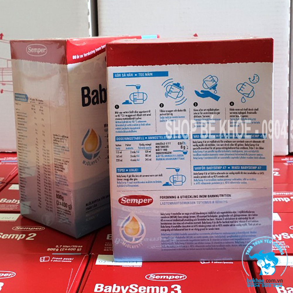 Sữa Bột Semper Thụy Điển 800G Từ Số 1-4