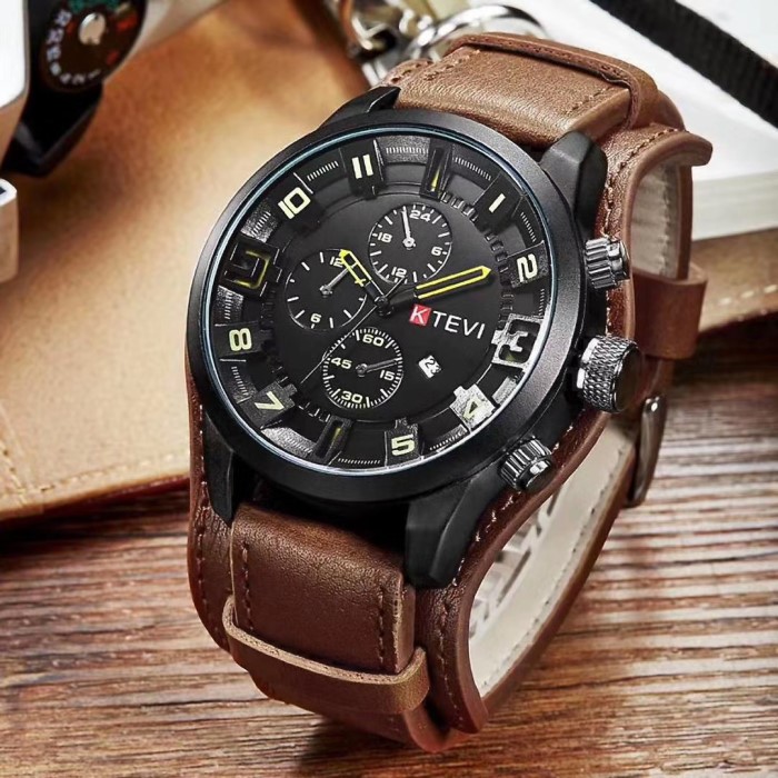 [Mua 1 Tặng 1]Đồng hồ nam đẹp cao cấp giá rẻ dây da lót đệm thể thao phong cách hàn quốc [Tặng kèm hộp]- Honey Stars-677091