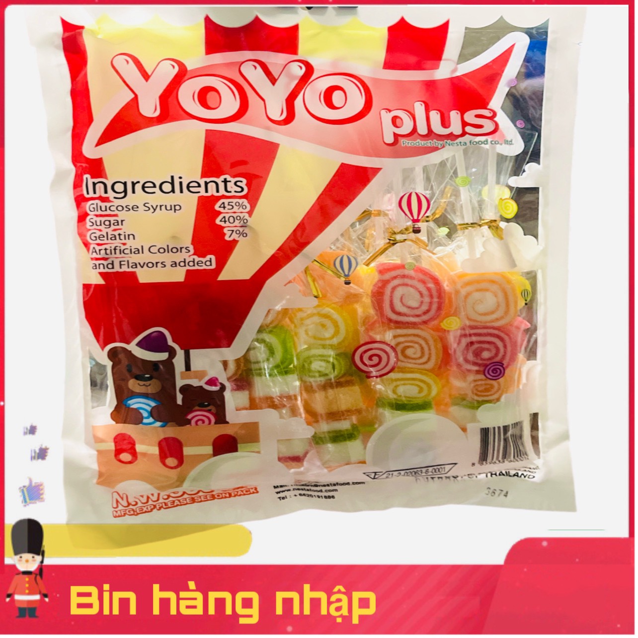 Kẹo dẻo xiên que yoyo plus gói 12 que