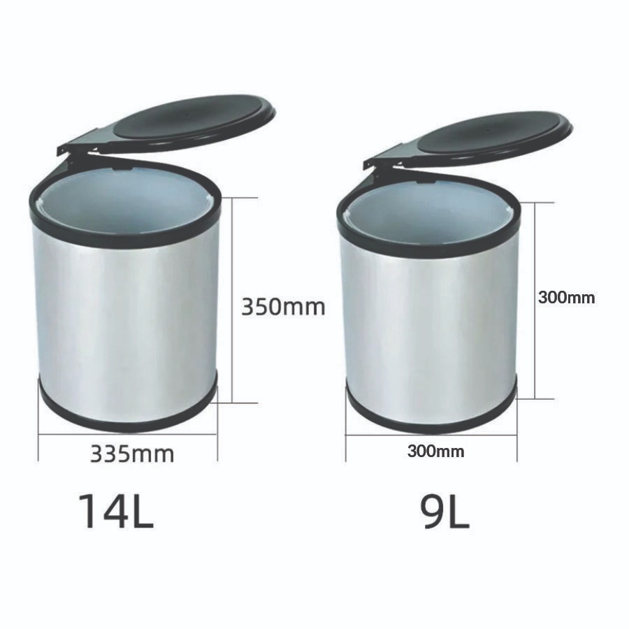 thùng rác gắn cánh cho tủ bếp.