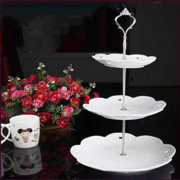 Đĩa Đựng  Hoa Quả, Bánh Kẹo 3 Tầng Tròn