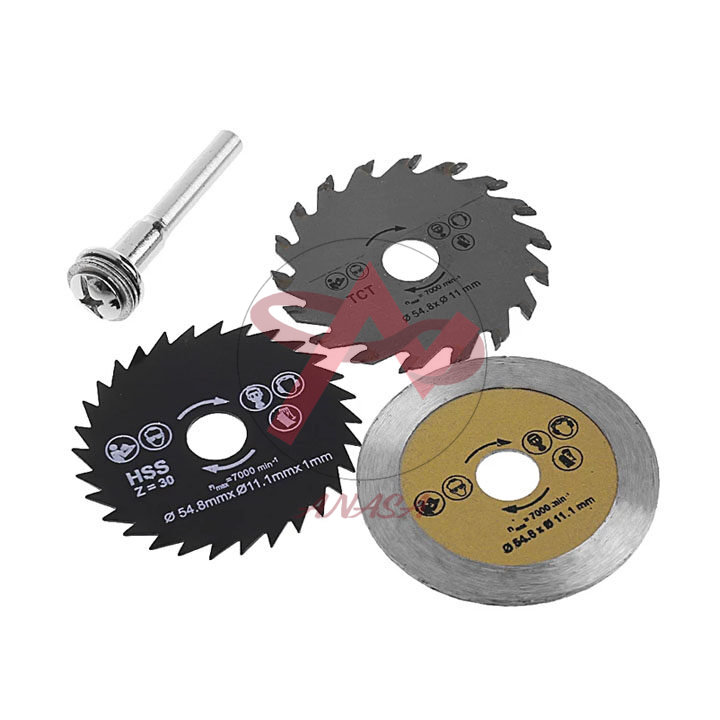 Bộ 4 món đĩa cắt đa năng dùng cho máy khoan cầm tay trục 5mm