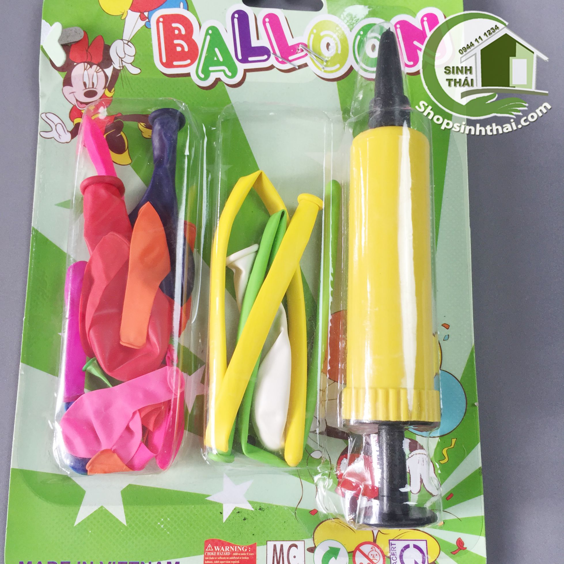 [HCM]Vỉ bong bóng nhiều màu có ống bơm