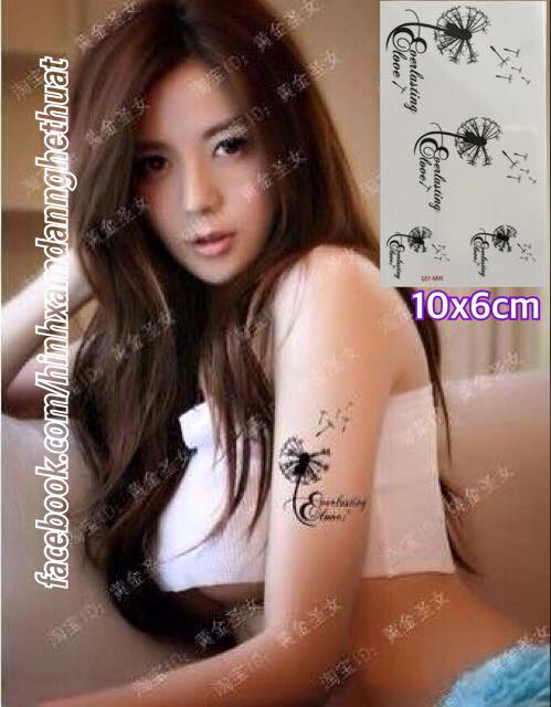 [HCM]Combo 6 tấm hình xăm dán hoa bồ công anh  (mua 5t tặng 1 mini tattoo)
