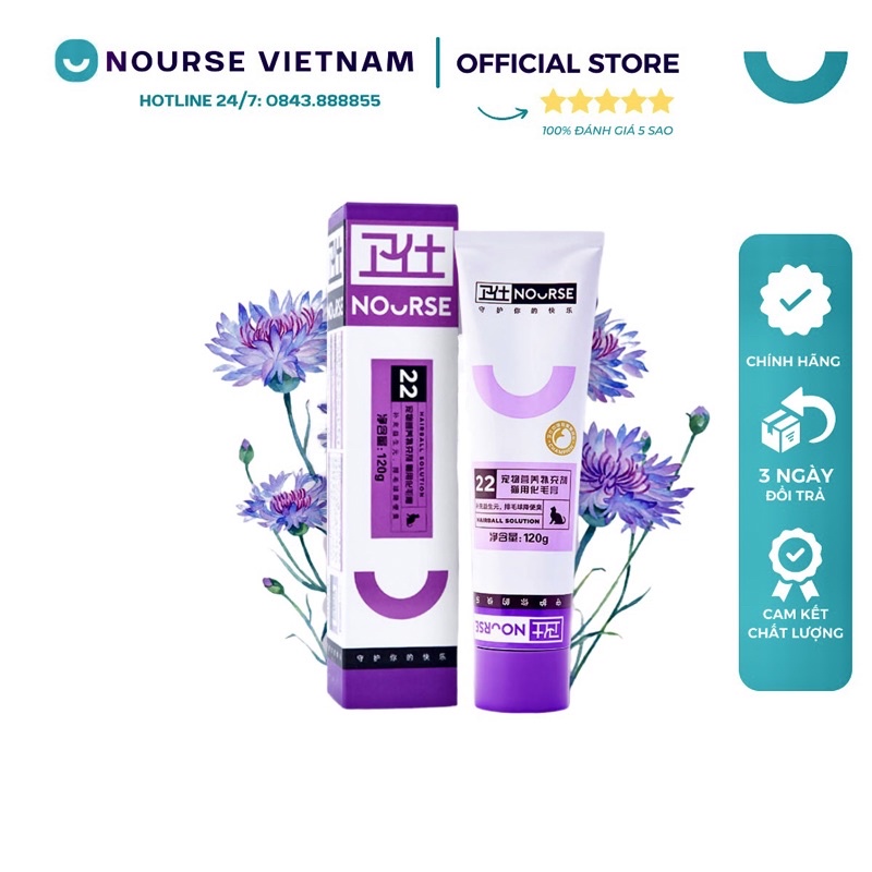 Nourse 22 Gel tiêu búi lông mèo ngừa tắc ruột cải thiện hệ tiêu hoá NourseVietnam VN22