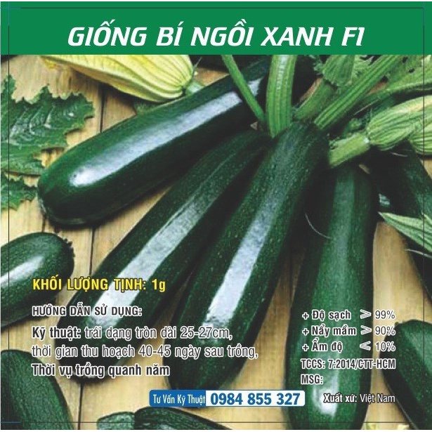 [SALE] Hạt giống Bí Ngồi xanh - HGVT1