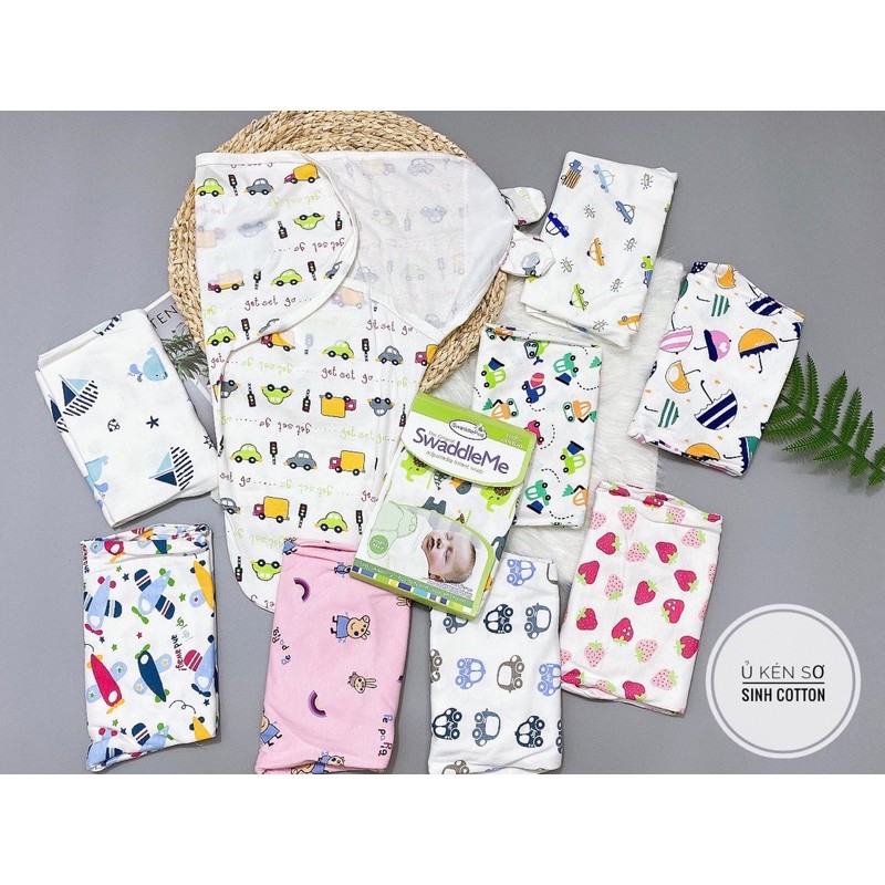 Ủ kén sơ sinh100% cotton Swaddle Me Summer cho bé