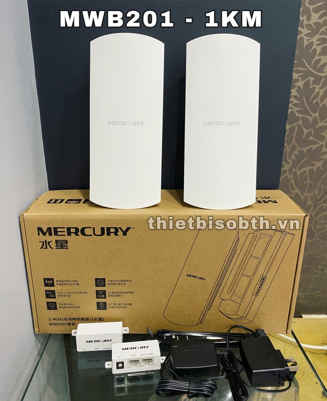 Bảng giá Bộ Thu Phát Wifi Không Dây Ngoài Trời Cho Camera IP Khoảng Cách 1KM- Mercury MWB201 Phong Vũ