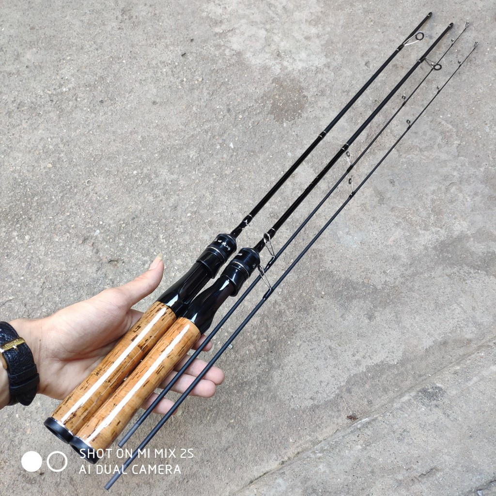 Cần câu ul giá rẻ cần ul cán gỗ đọt đặc chuyên câu suối, cháp đồ câu lure cam kết hàng chất lượng cần ul lure suối