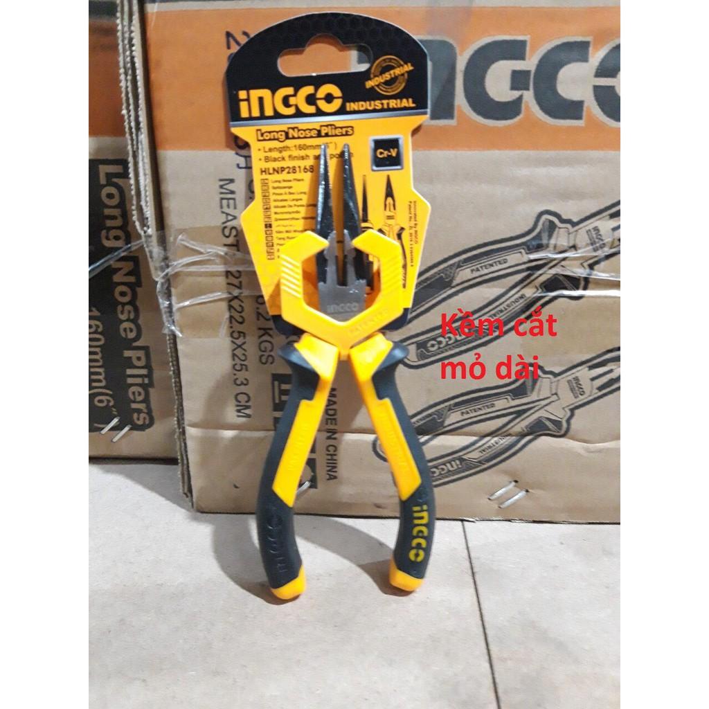 6inch kìm cắt mỏ dài ingco hlnp28168
