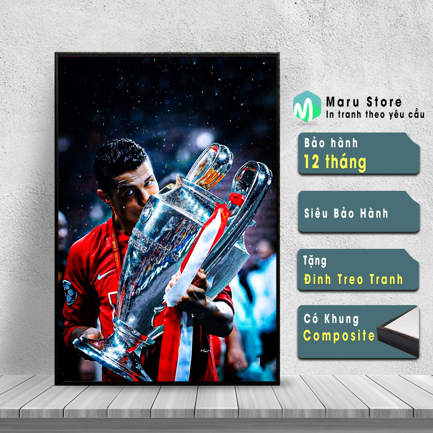 Tranh Ronaldo Treo Tường Trang Trí Phòng Khách