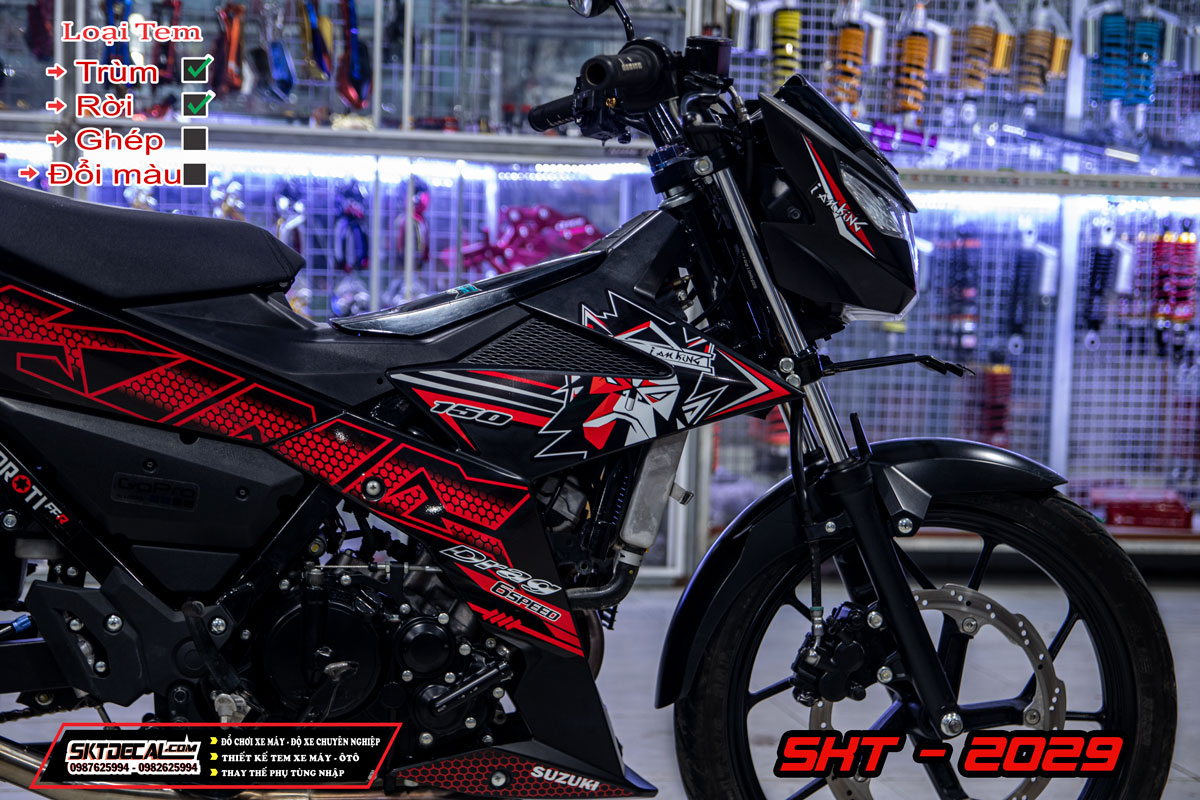 tem rời raider đen đỏ king drag