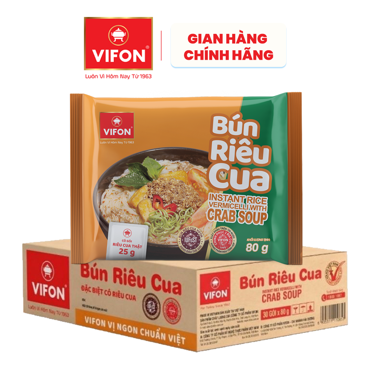 [VOUCHER 10%] Bún Riêu Cua VIFON 80gr/gói