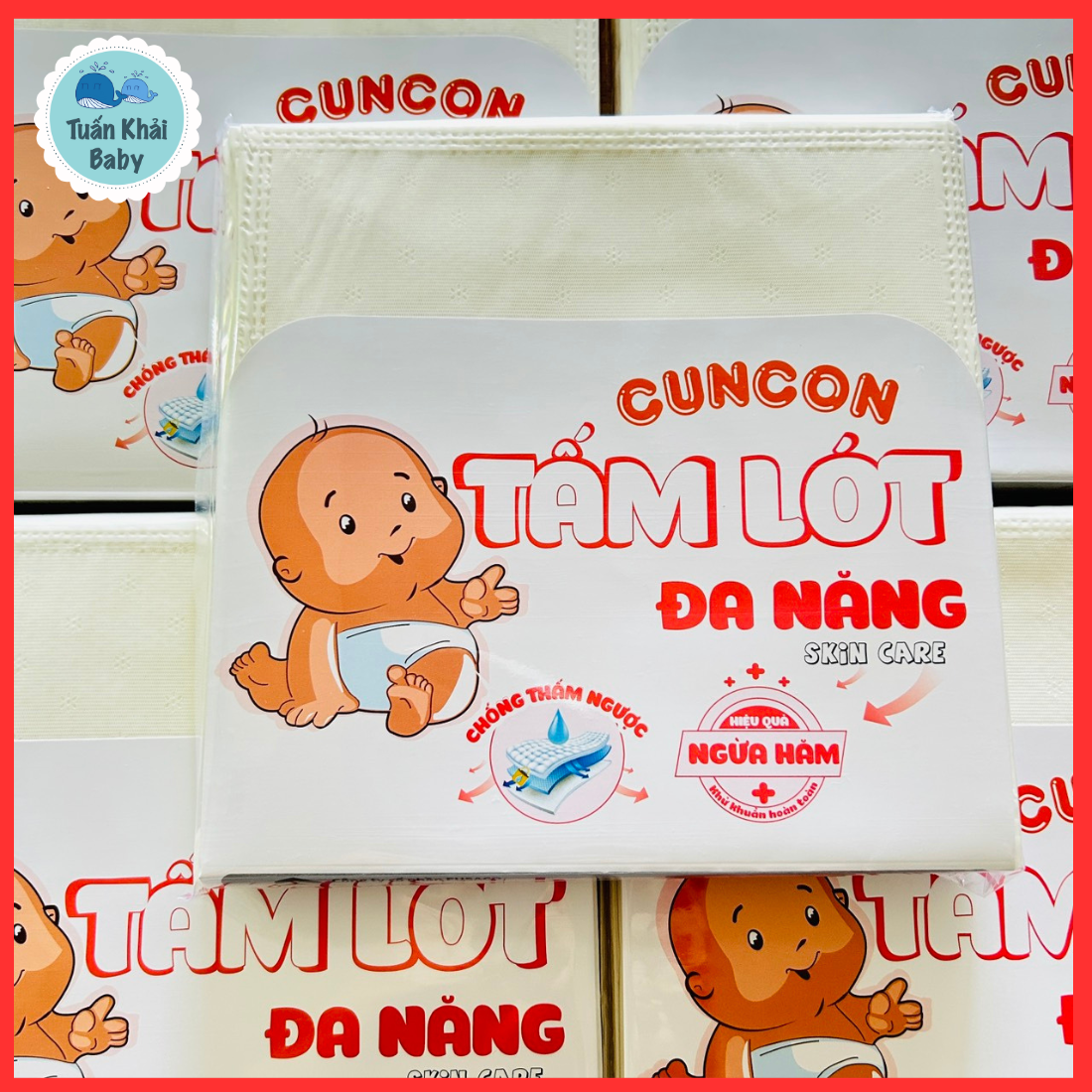 1 túi 20 cái tấm lót chống thấm , tấm lót đa năng sơ sinh cuncon- kích thước 20x20cm
