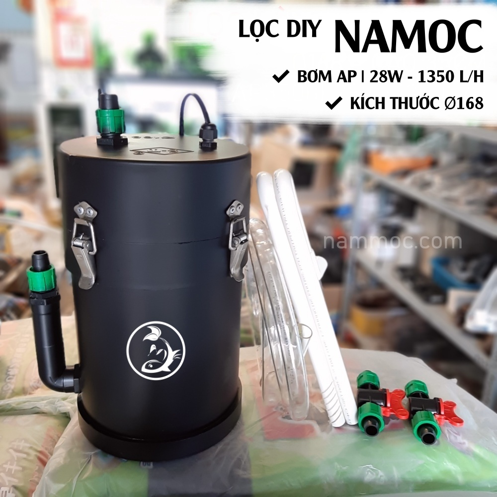 Lọc DIY NAMOC Fi168-Cao 30cm [28W~1350L/H] - Lọc Chế Mập Lùn Cho Bể Cá Cảnh Thuỷ Sinh