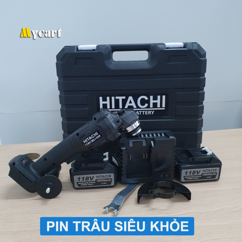Máy cắt cầm tay HITACHI 118V, Máy mài góc, 02 pin 10 cell, không chổi than-Máy mài Hitachi nhật bản, Máy mài cắt Hitachi 100% lõi đồng - Máy mài Hitachi công suất lớn, Máy cắt gạch cầm tay Hitachi hiệu quả trong xây dựng