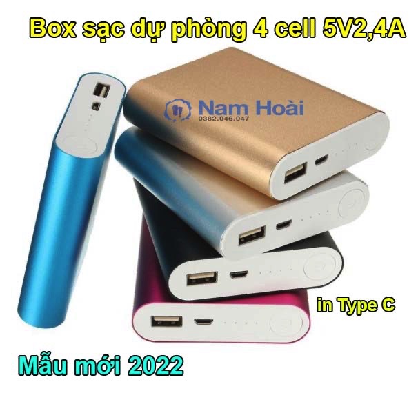 [HCM]Mạch sạc 4 cell pin 5V2A + box 4 cell vỏ nhôm ( có lò xo, không gồm pin )