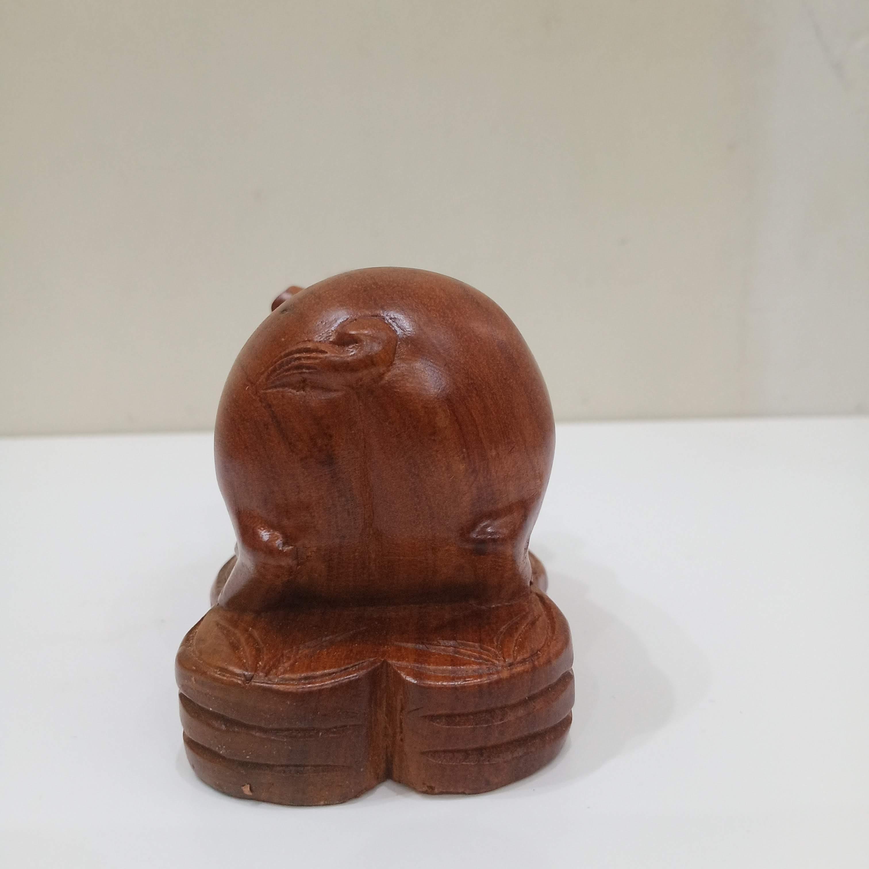Tượng lợn gỗ hương cao 8 cm