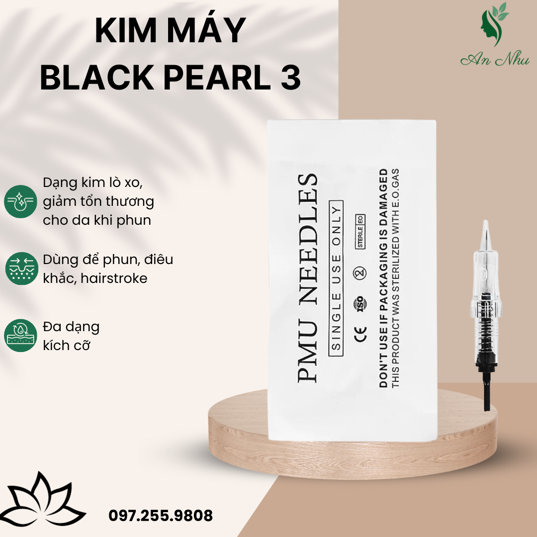 kim máy black pearl 3 ( 1 hộp /10 kim h xanh)