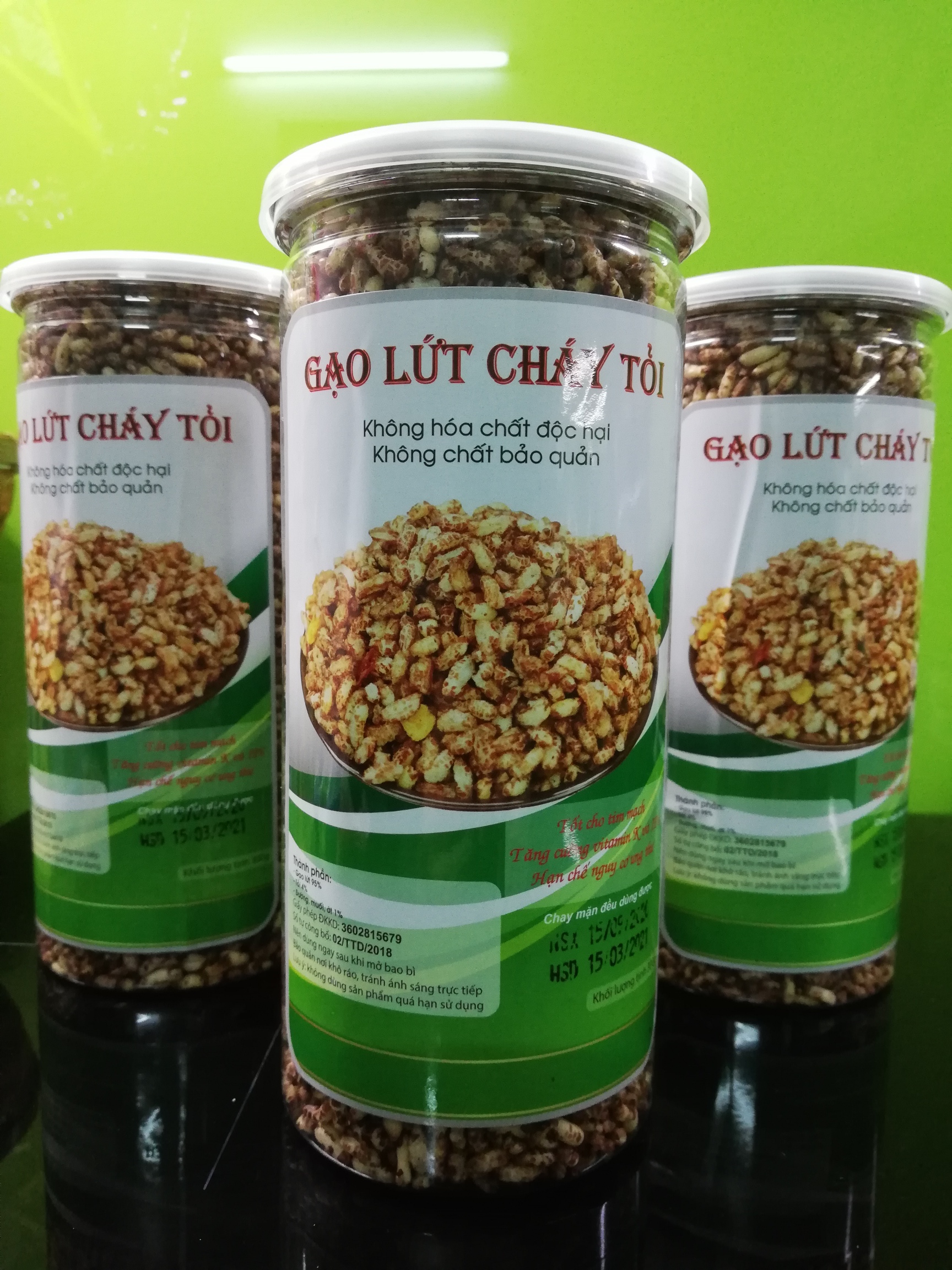 Combo 3 hộp Gạo lứt cháy tỏi/Giảm cân