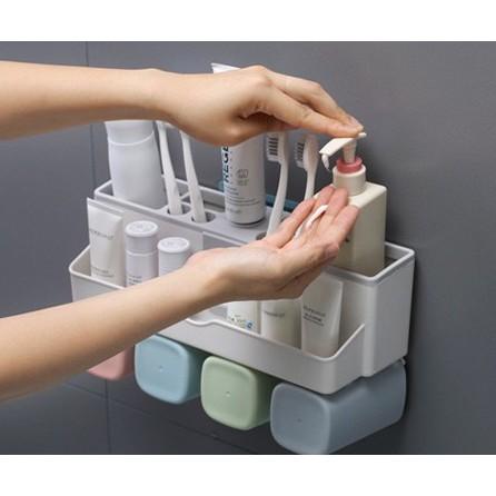 Kệ Để Bàn Chải Đánh Răng Tự Nhả Kem + Cốc