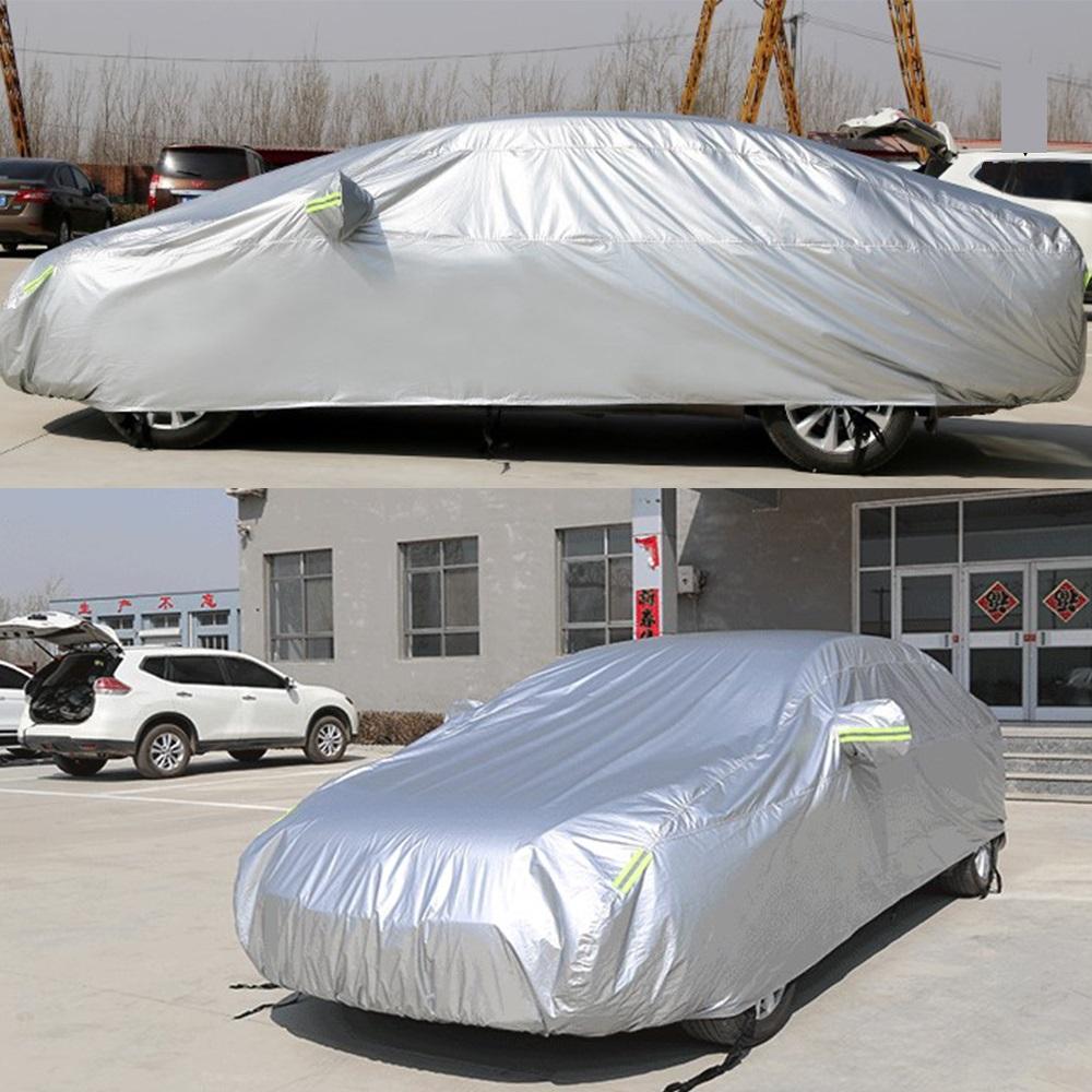 Bạt Phủ xe Ô Tô, Bạt phủ xe ô tô, bạt phủ xe hơi, áo trùm xe hơi, che xe ôtô 4 chỗ đến 7 chỗ gấp xếp gọn gàng, lớp bạc phản quang chống nóng, mưa, Một lớp vải dù Polyester Oxford Fabric  cao cấp-BPXM