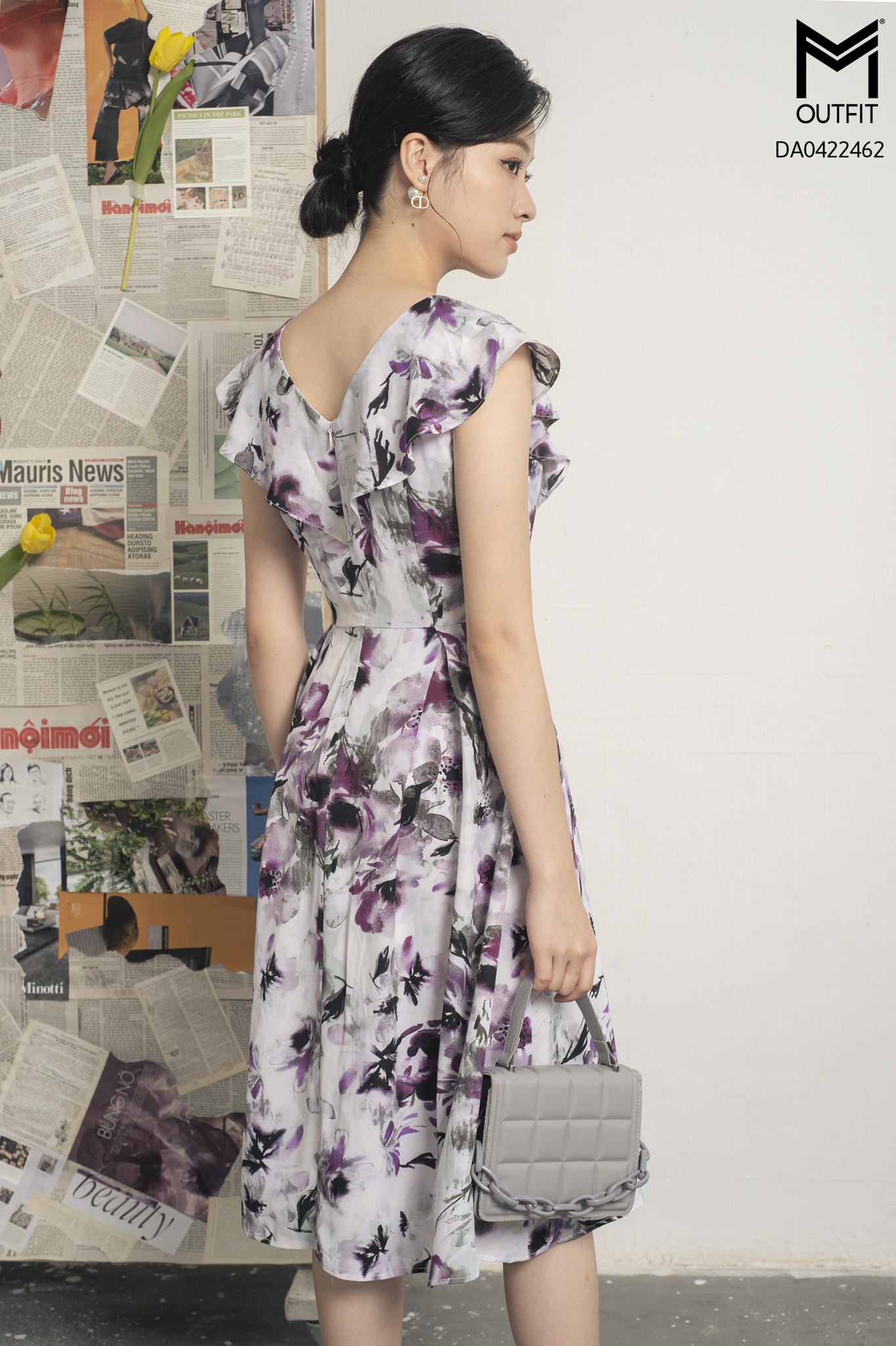 Đầm dáng xòe, ly chụm, tà bong - Mmoutfit