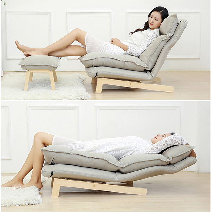 SOFA GIƯỜNG kèm đôn để chân, ghế đọc sách thư giãn - sofa lười