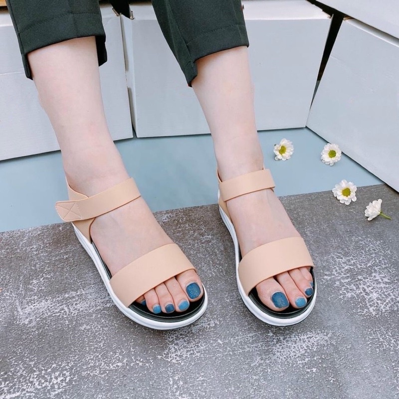 Giày Sandal Đế Xuồng Quai Dán 3cm 4162
