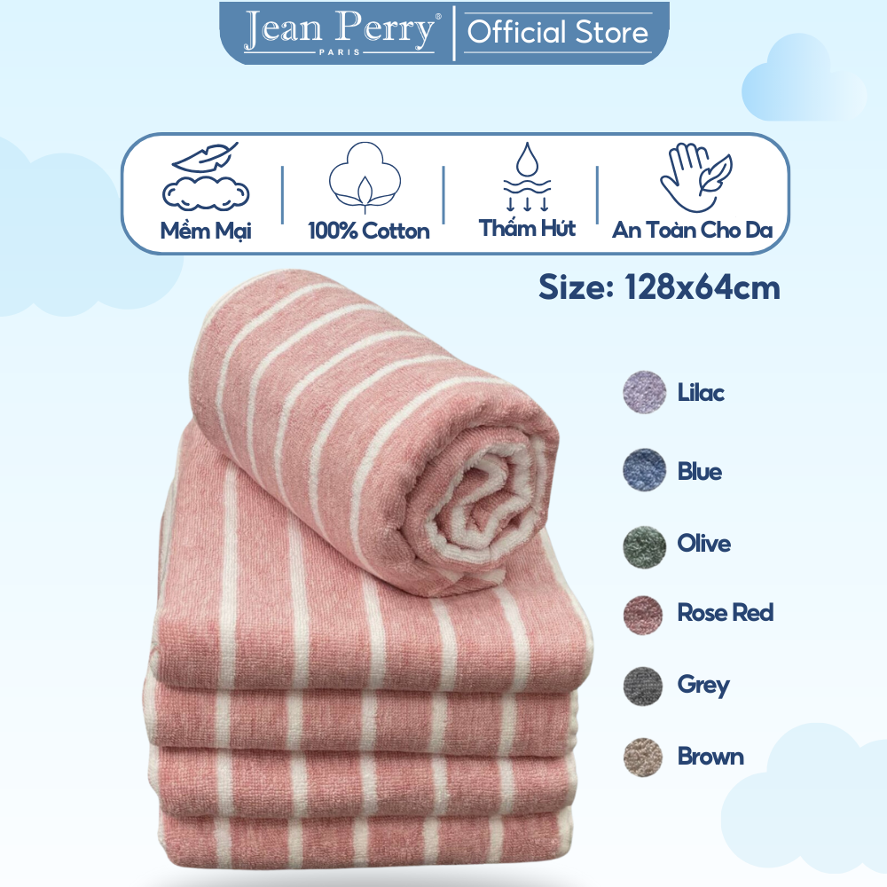 Khăn tắm cotton Jean Perry Ancora kích thước 64x128cm
