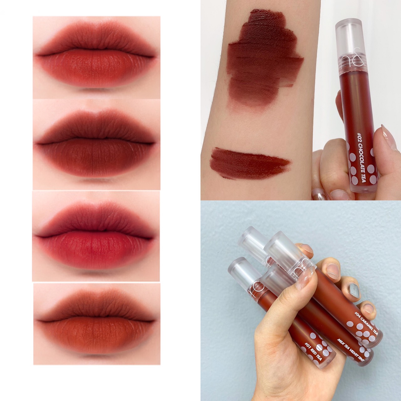 [HCM]Son Kem Lì Mịn Mượt Như Nhung Romand Milk Tea Velvet Tint 4.4g