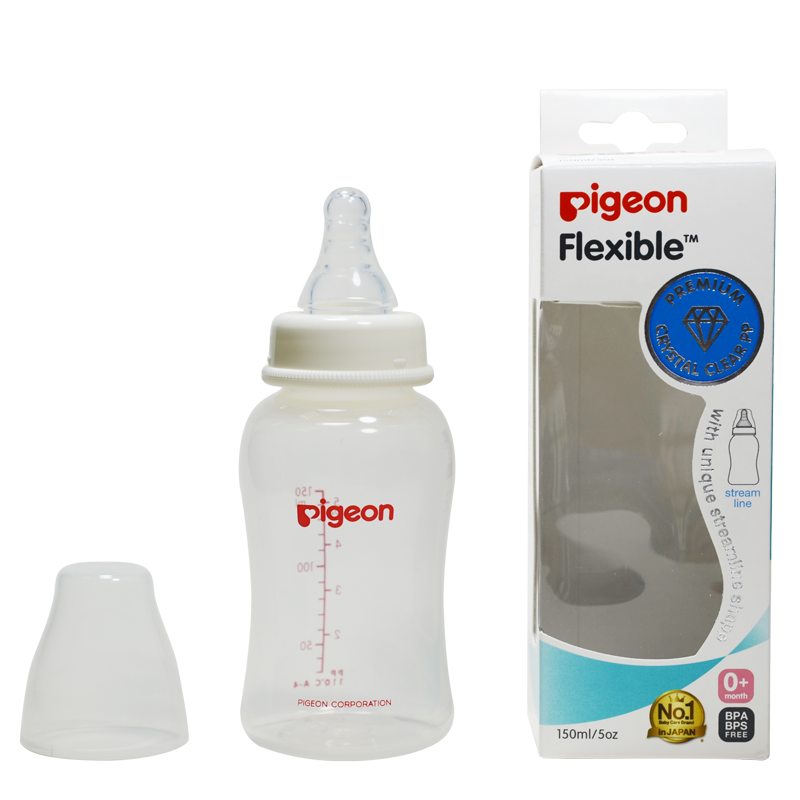 Bình sữa Pigeon PP Streamline 150ml /250ml cổ hẹp (NEW)