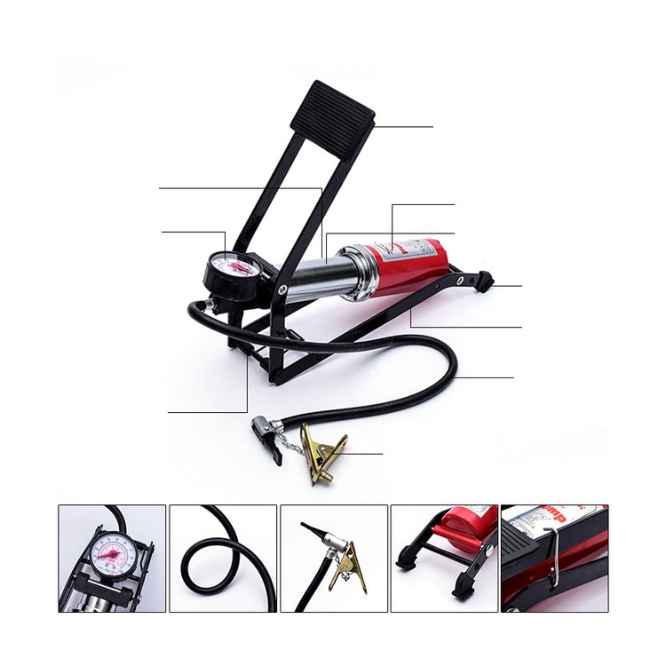 (115) Bơm Đạp Chân Mini Bơm Ô Tô Xe Máy Xe Đạp Bơm Đa Năng