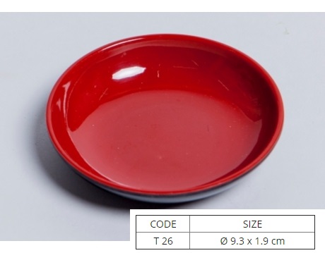 10 chén chấm nhựa melamine 2 lớp đỏ đen