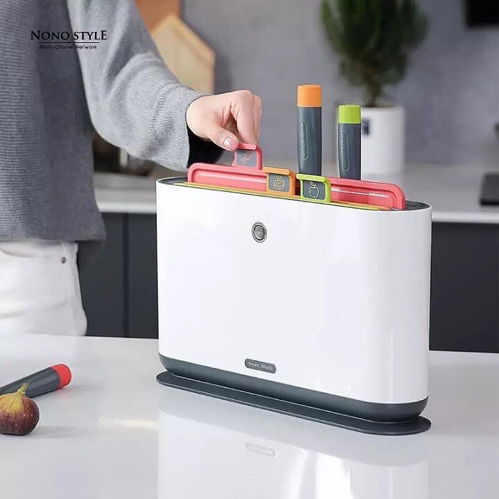 Bộ Dao Thớt Kèm Case Tiệt Trùng Thông Minh