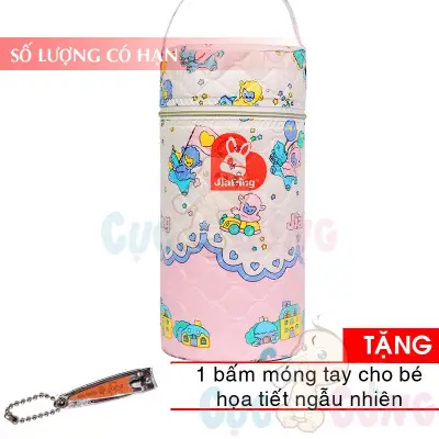 Bình ủ sữa Jiading (nhựa) cổ rộng 0526 Tặng 1 cắt móng tay họa tiết ngẫu nhiên - u binh sua
