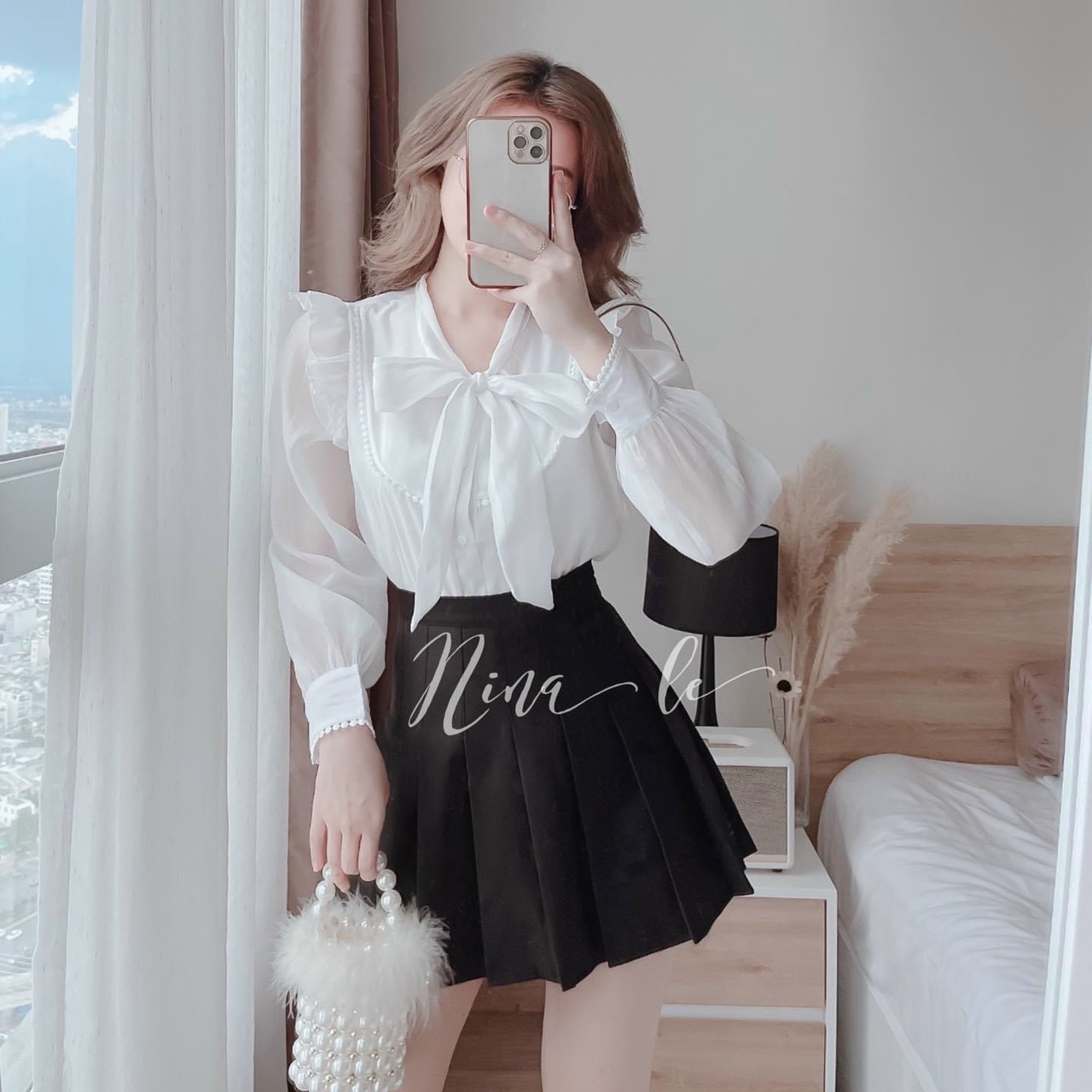 [Giá hủy diệt] [Ảnh thật] SÉT BỘ 2 MÓN SIÊU XINH.SÉT CHÂN VÁY DẬP LY VÀ ÁO SƠ MI LỤA